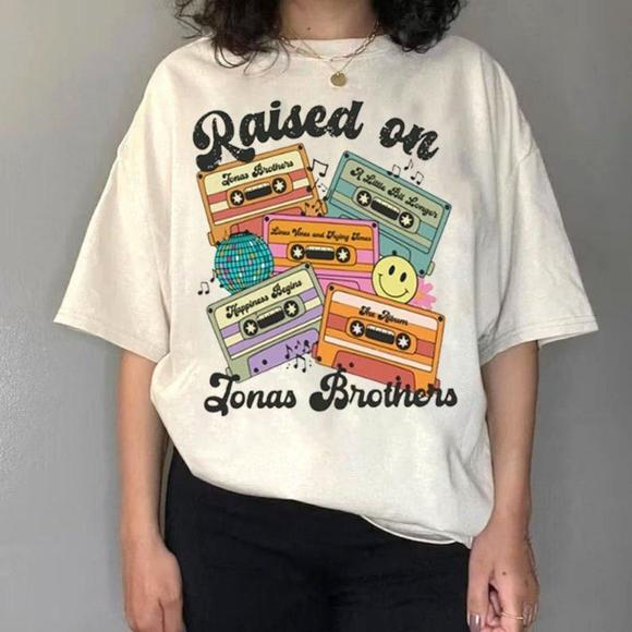 Gildan Tops - Raised On Jonas Brothers Shirts, Jonas Brothers Concert Retro Unisex Tee Shirt